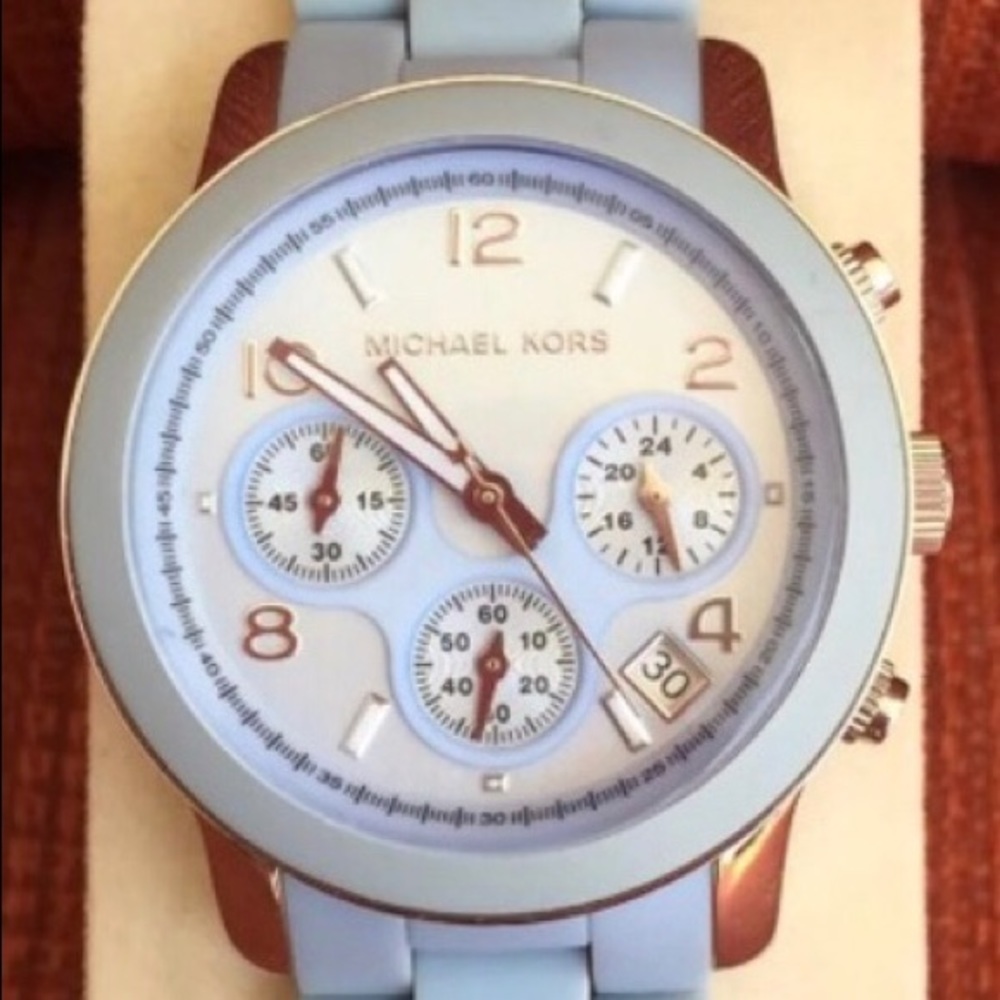 Michael Kors Silicone Watch - Baby Blue